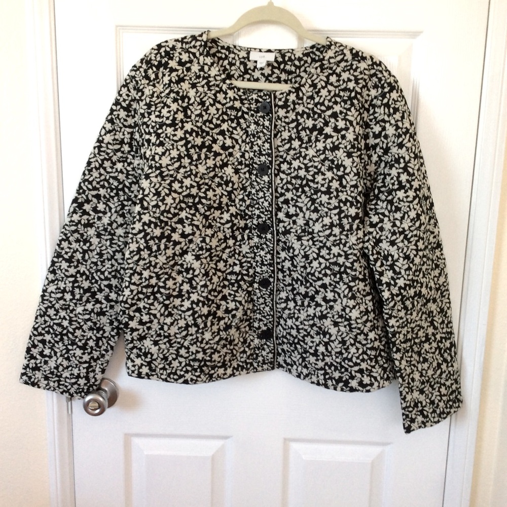 J.Jill Quilted Floral Jacket size L